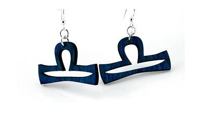 black libra wood earrings