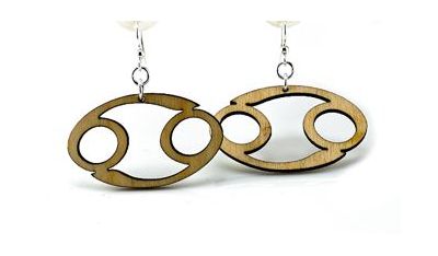 cancer wood earrings