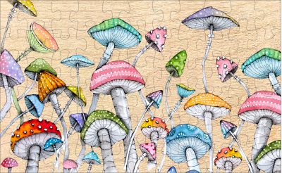 Mushrooms Magically Watercolored PUZZLE - 66PCS - #6503