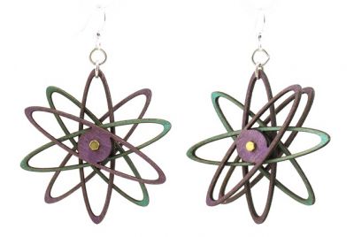 kinetic gear wood earrings