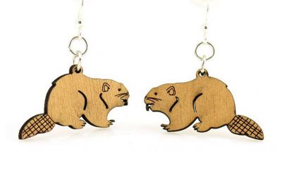 Beaver wood earrings