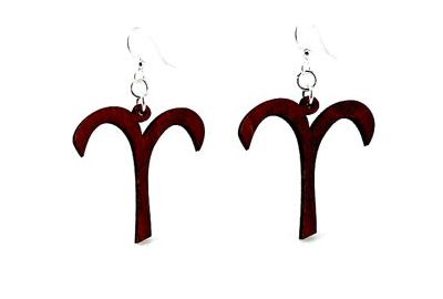 black aries wood earrings