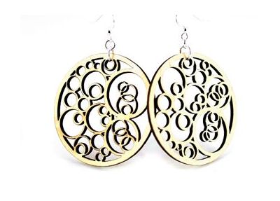 Natural Wood Circles N Circles Wood Earrings