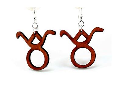 taurus wood earrings