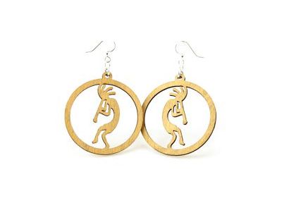 Kokopelli in a Circle EARRINGS # 1267