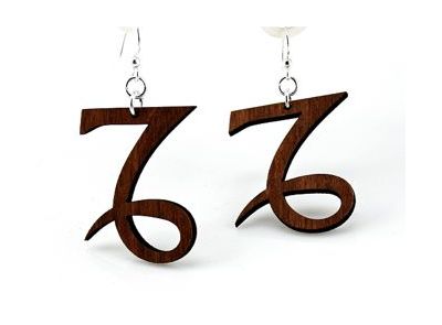 brown capricorn wood earrings