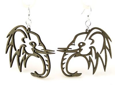 Gray elephant wood earrings