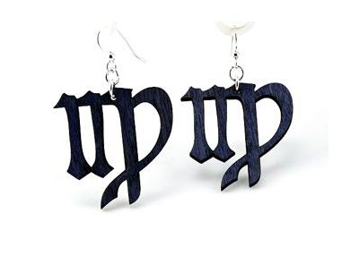 black virgo wood earrings