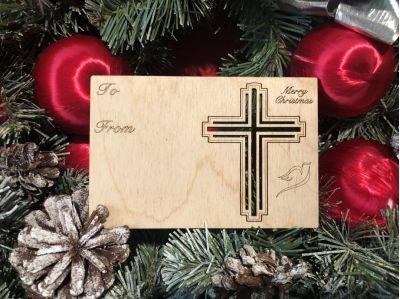 Christian Cross HOLIDAY Ornament Card #9006