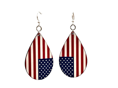 American FLAG Drop Earrings #T178