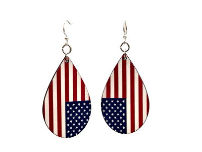 American Flag Drop Earrings #T178