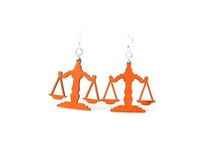 Scale of Judicial Balance Wood Earrings