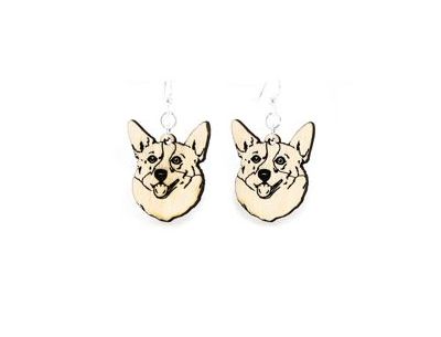 corgi wood earrings