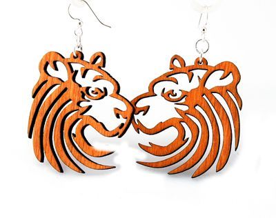 Tangerine Tiger Wood Earrings