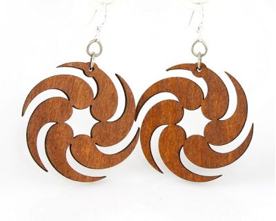 Cinnamon fireball wood earrings