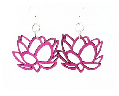 Lotus Blossom Wood Earrings