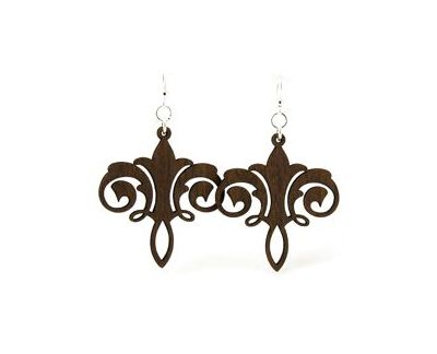 Brown Chandelier wood earrings