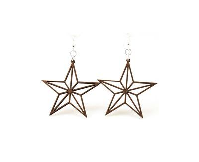 Brown nautical star outline earrings