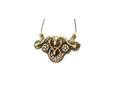 Kinetic Winged Gear NECKLACE 6004G