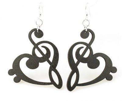 Treble Clef Heart EARRINGS # 1109