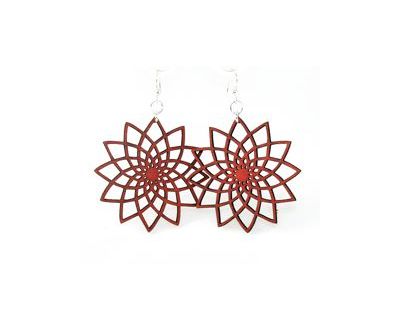 red star flower earrings