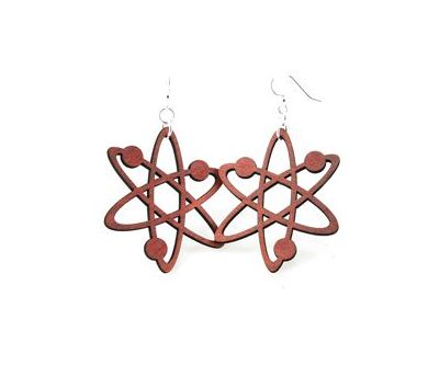 cherry red atom earrings