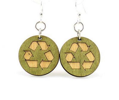 recycle wood earrings