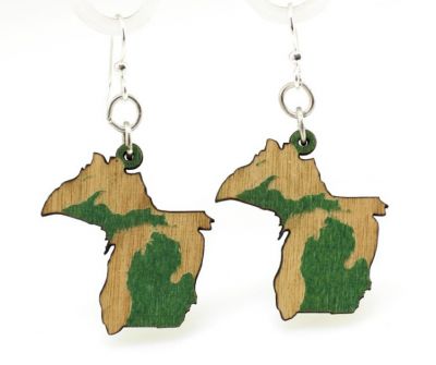 Michigan State EARRINGS - S022 Wholesale Custom 6 pairs