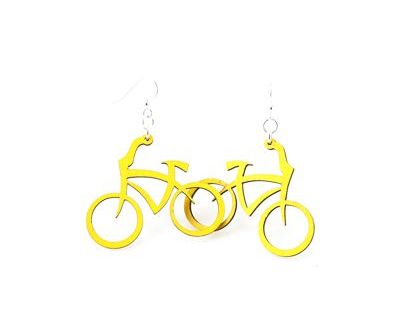 Yellow bicycle earrings