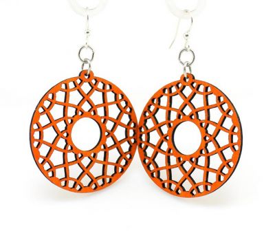 tangerine flare wood earrings