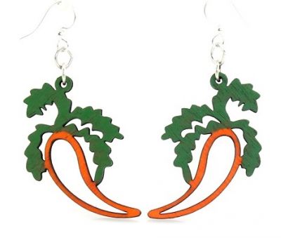 Carrot wood earrings