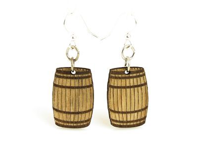 Barrel wood earrings