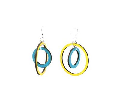 two circle wood earrings