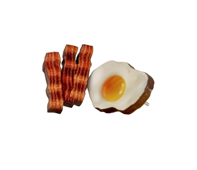 Eggs & Bacon Stud Earrings #3105