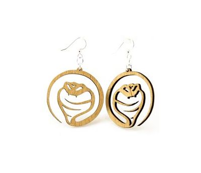 Tan cobra snake wood earrings