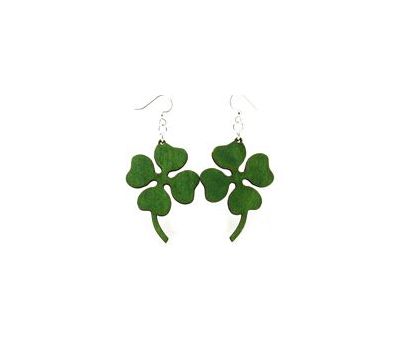 kelly green four leaf clover earrings