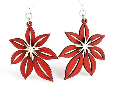 Poinsettia Earrings # 1279