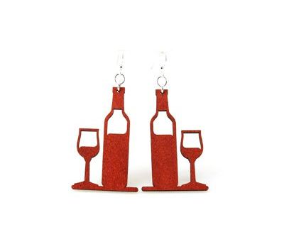 Wine Bottle and Glass EARRINGS # 1217