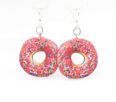 doughnut wood earrings