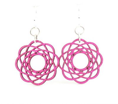 fuschia molecular blossom earrings