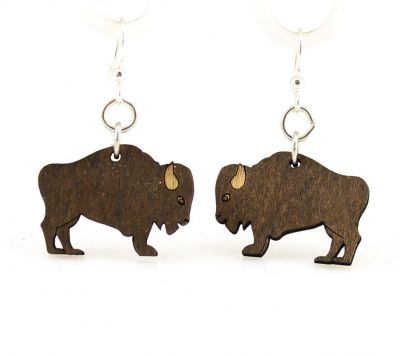 Brown buffalo wood earrings