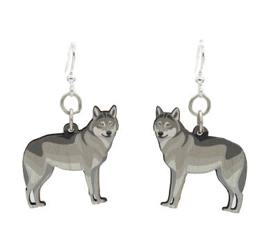 Grey Wolf EarrINgs #1620