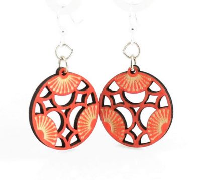 tri blossom wood earrings
