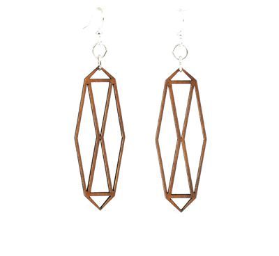 cinnamon barn door wood earrings