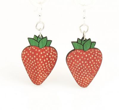 strawberry wood earrings