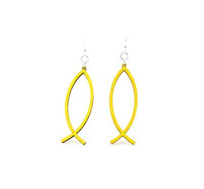 Yellow Fish Icon Earrings