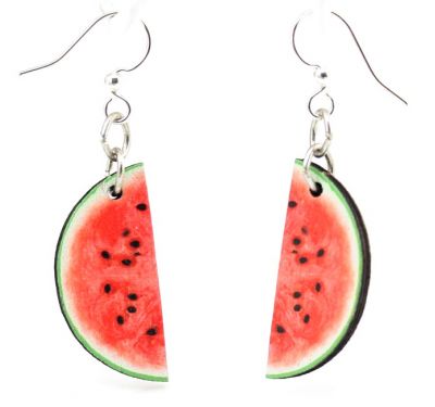 watermelon wood earrings