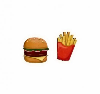 BURGER & Fries Stud Earrings #3046