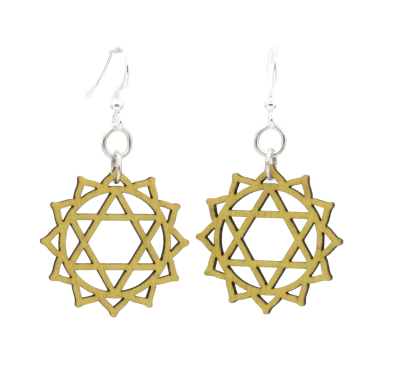 Anahata Chakra Wood EARRINGS #1633