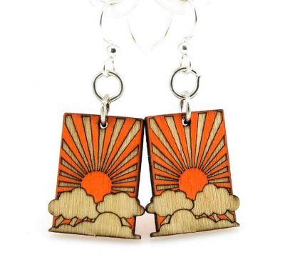 sunrise blossom wood earrings